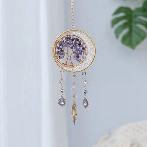 Gold and Amethyst Tree of Life Suncatcher